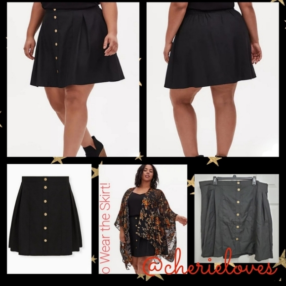 TORRID Button Front Mini Twill Skirt! NWT! - Picture 3 of 8